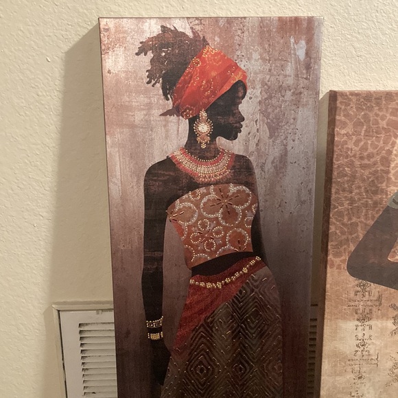 3 African paintings - Picture 2 of 4